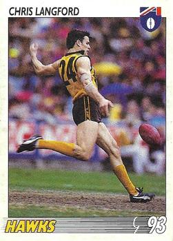1993 Select AFL #85 Chris Langford Front